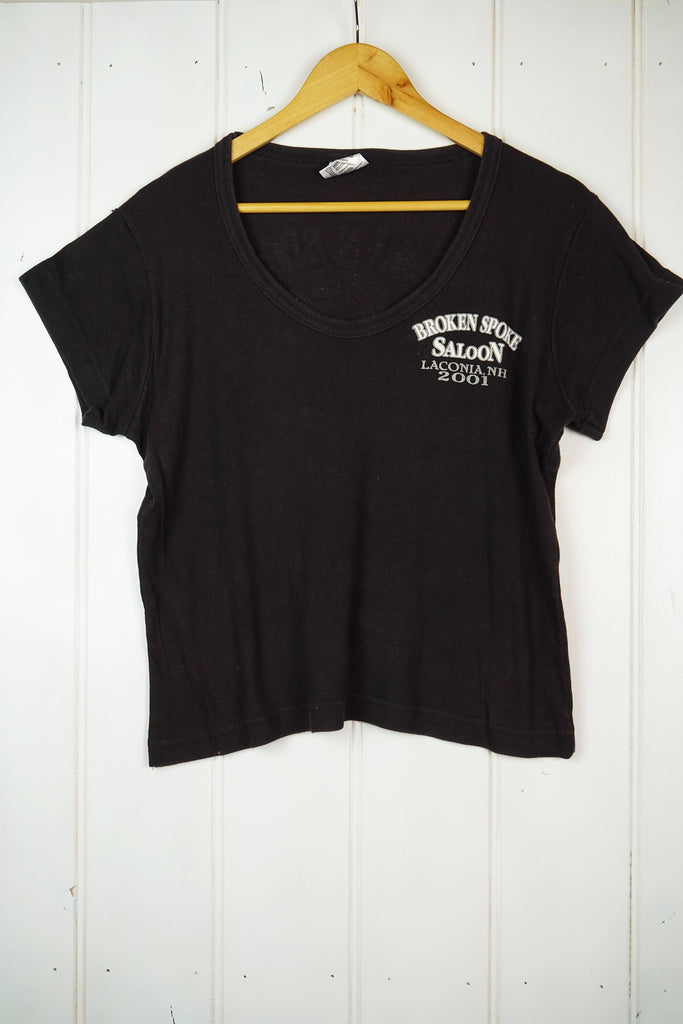 Vintage Bike - Womens Broken Spoke Black Tee -  XLarge