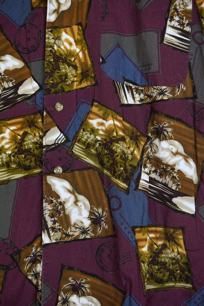 Vintage Hawaiian Shirt - Chereskin Maroon Shirt - XLarge