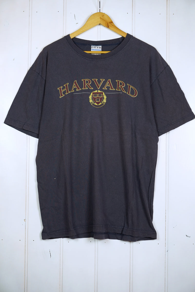Vintage College - Harvard Faded Navy Tee - Large