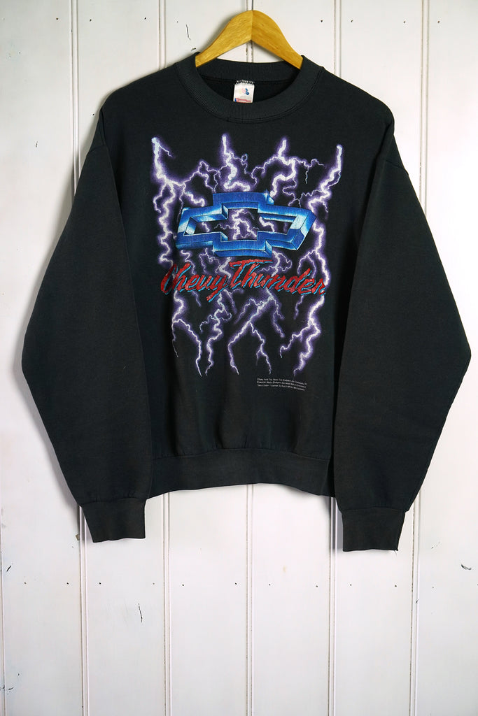 Vintage Chevy - Faded Black Chevy Thunder Sweatshirt - Medium