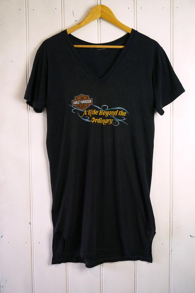Vintage Harley - Beyond Ordinary Black T-Shirt Dress - Medium