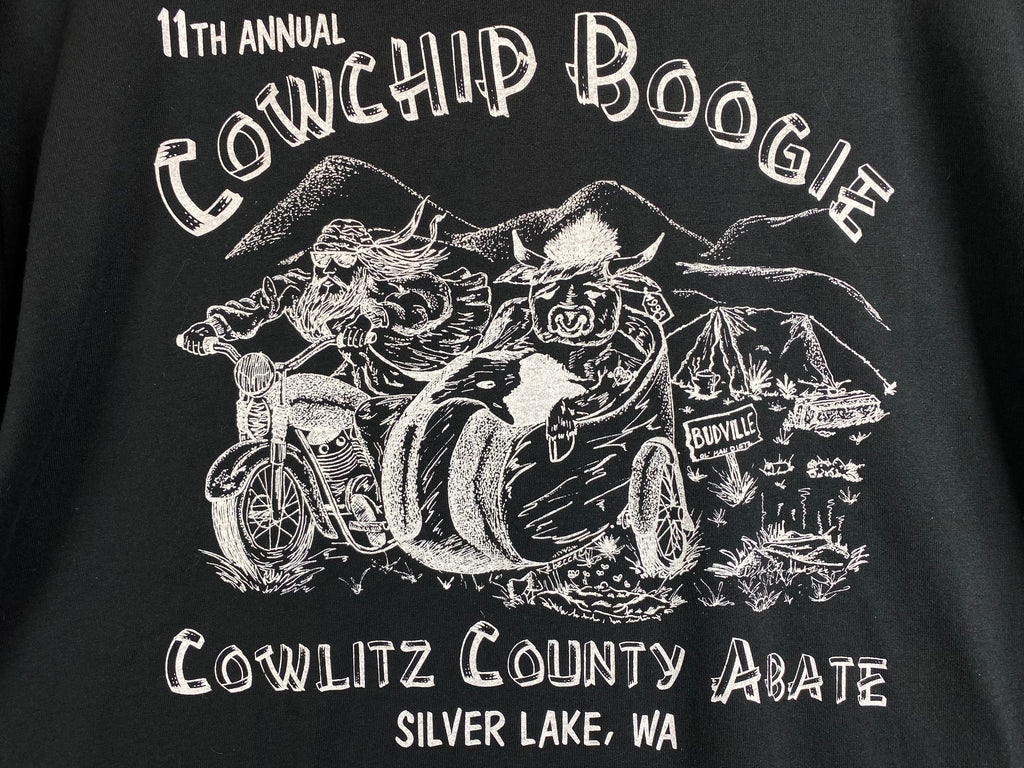Vintage Bike - Cowchip Black Tee - Large