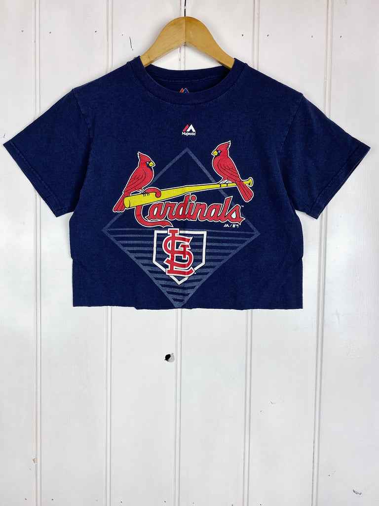 Preloved Sports - Cardinals Navy Cropped Tee - Small