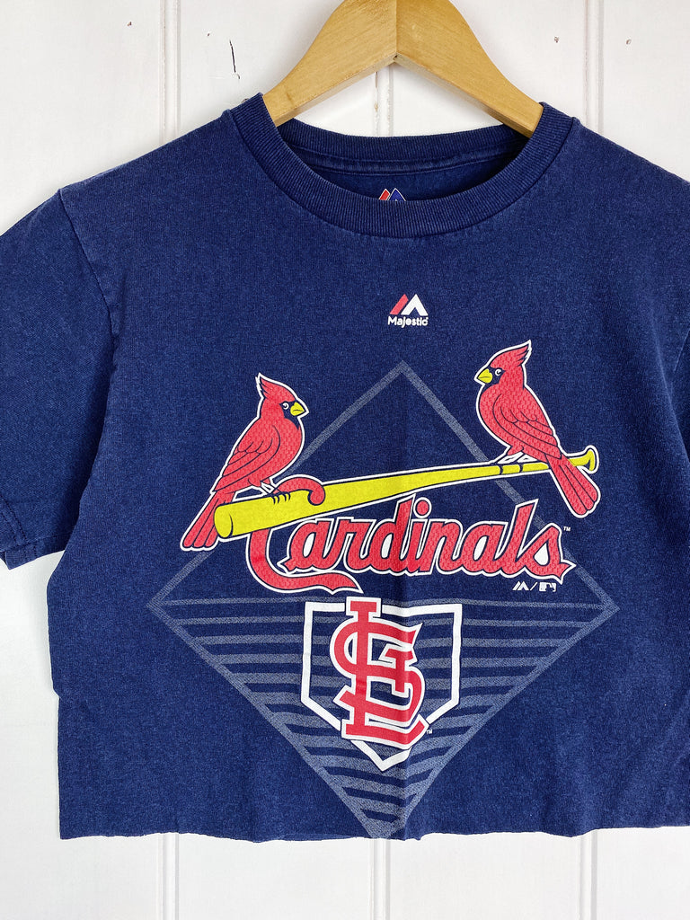 Preloved Sports - Cardinals Navy Cropped Tee - Small
