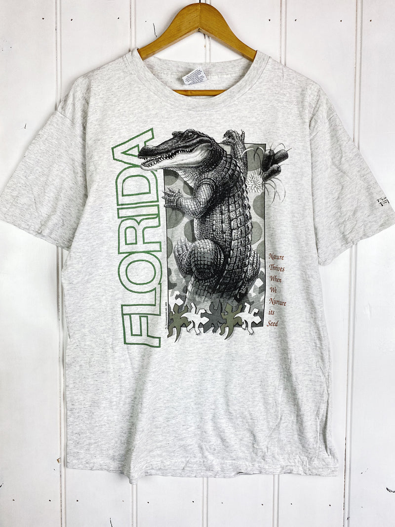 Vintage Animals - Florida Gator Grey Tee - Large