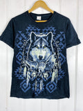 Preloved Animals - Tribal Wolf Black Tee - Small