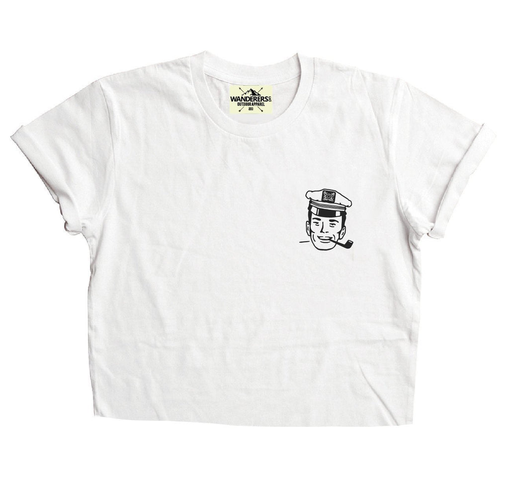 Salty Sea Dogs Crop - White
