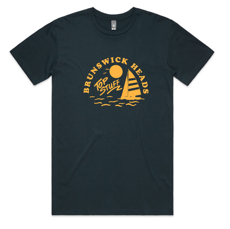 Top Stuff Brunswick Heads Indigo / Yellow Mens Tee