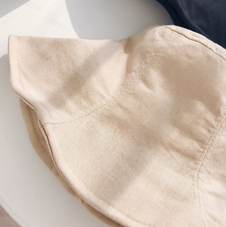 Linen Blend Bucket Hat - Navy