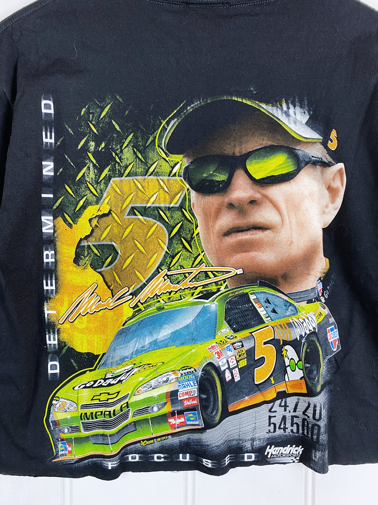 Preloved Nascar - Go Mark Martin Black Cropped Tee - Medium