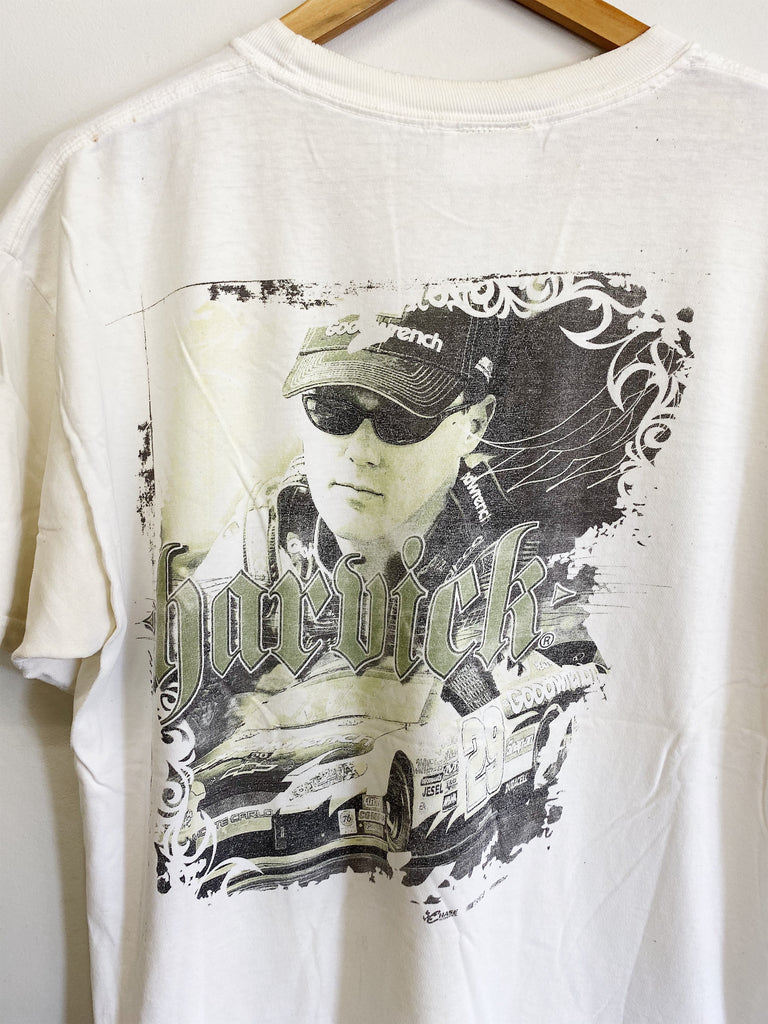 Vintage Nascar - Chase Harvick Trashed White Tee - Large