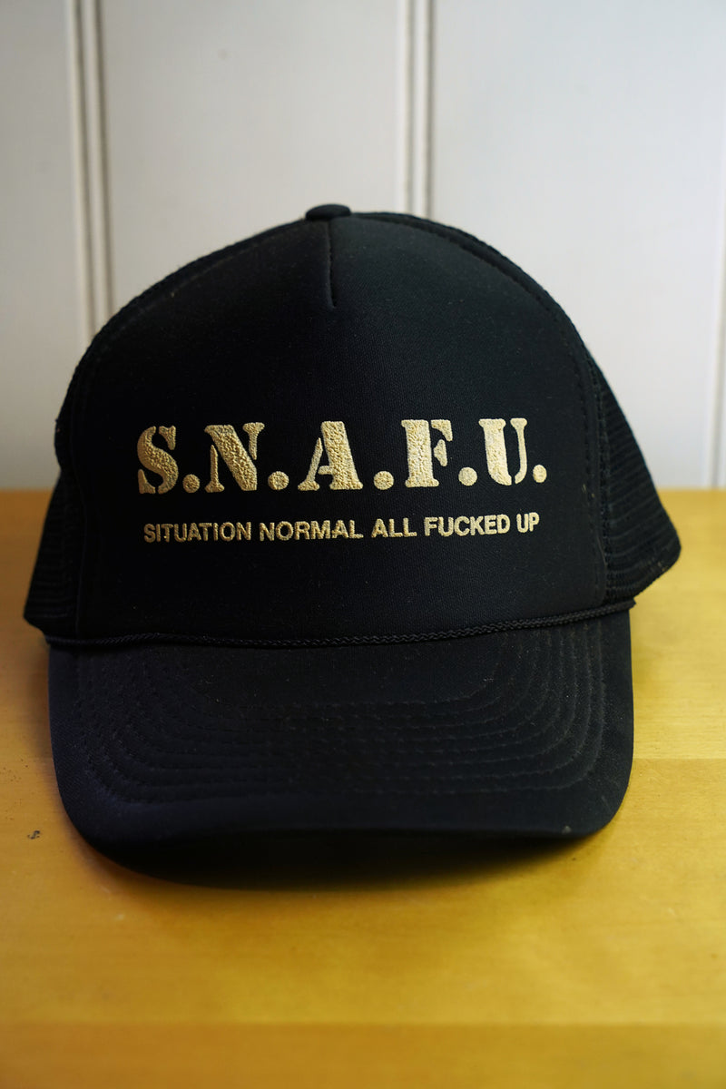 Vintage Cap - SNAFU Black Trucker Hat