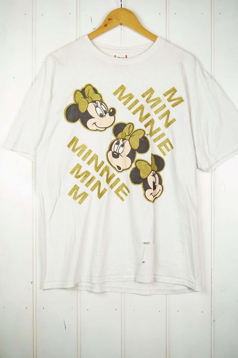 Vintage Cartoon -  Minnie Glitter Tee - Large