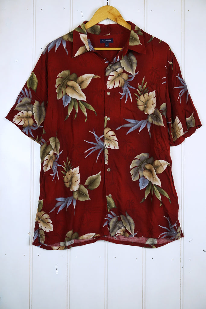Vintage Hawaiian Shirt - Palm Shirt - Large