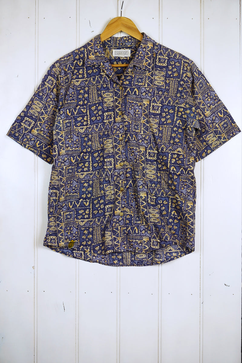 Vintage Party Shirt - Lands End Shirt - Medium