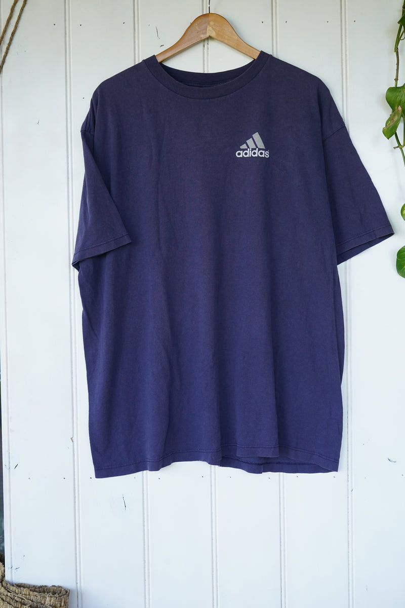 Vintage Adidas - Adidas Faded Navy Tee - 2XLarge