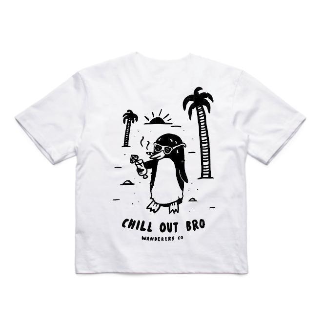 Chill Out Penguin Crop - White
