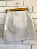 White Pleather Skirt - Small