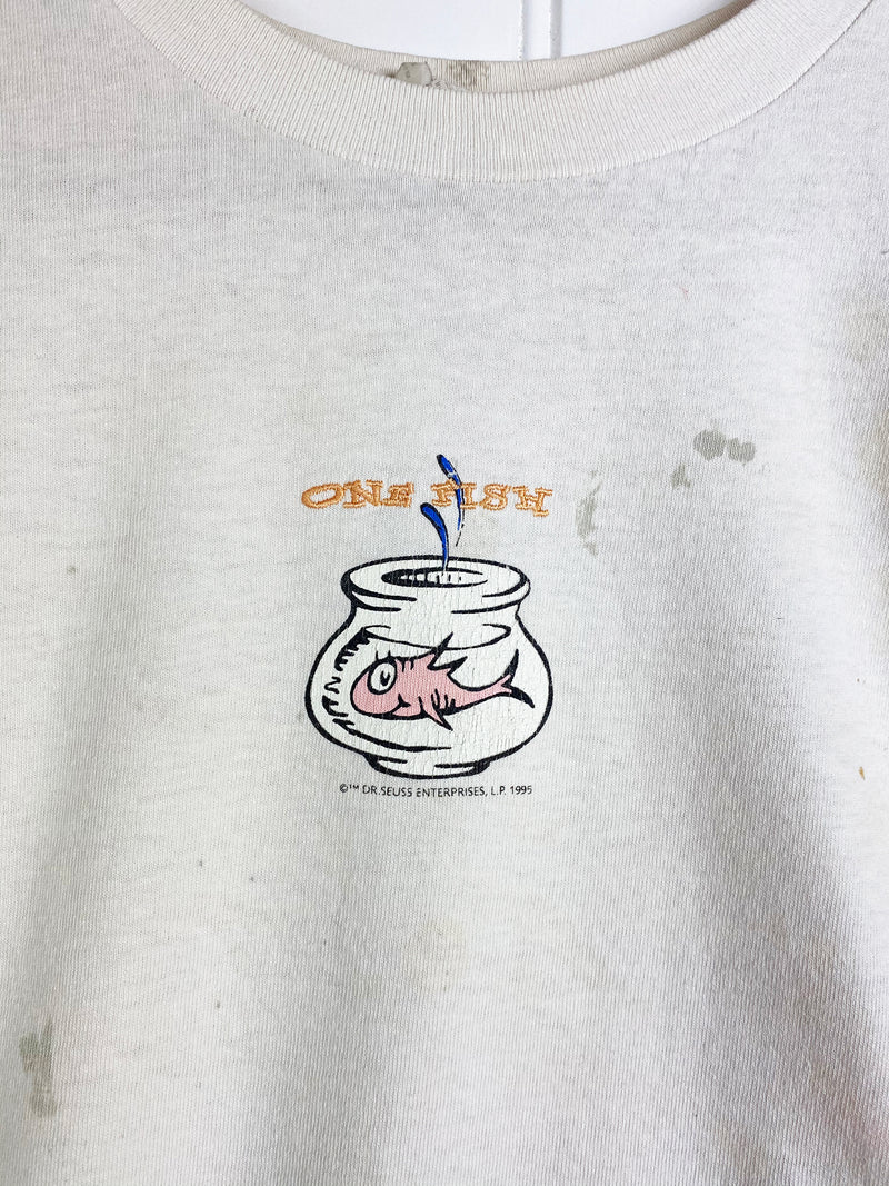 Vintage Animals - One Fish White Tee - 4XSmall