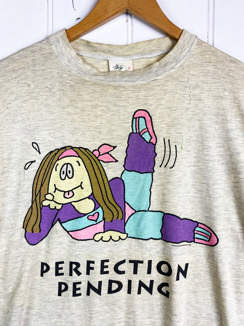 Vintage Pop Culture - Perfection Pending Brown Tee - Large