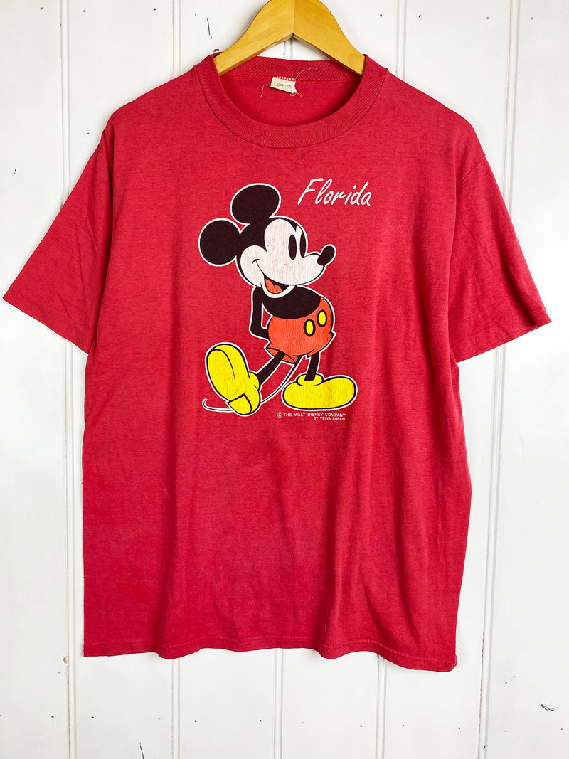Vintage Pop Culture - Florida Mickey Red Tee - Medium