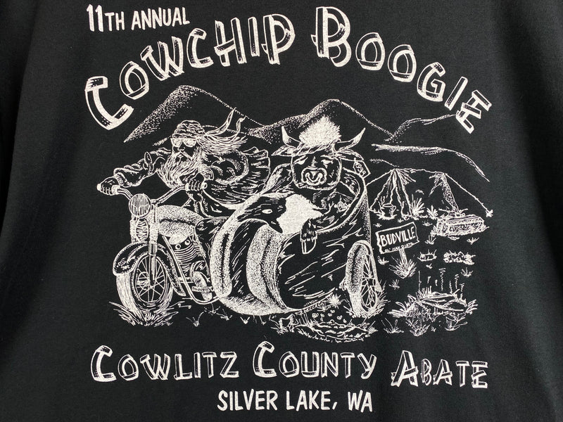Vintage Bike - Cowchip Black Tee - Large