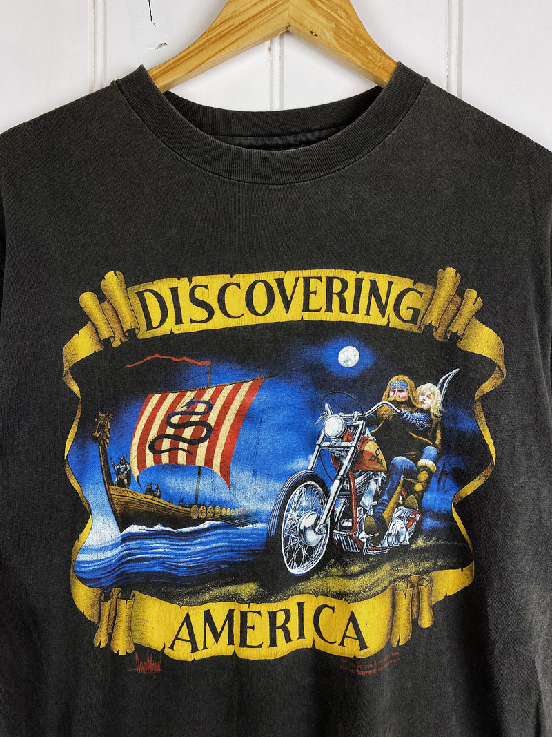 Vintage Harley - Easy Riders Discovering America Black Tee - Medium