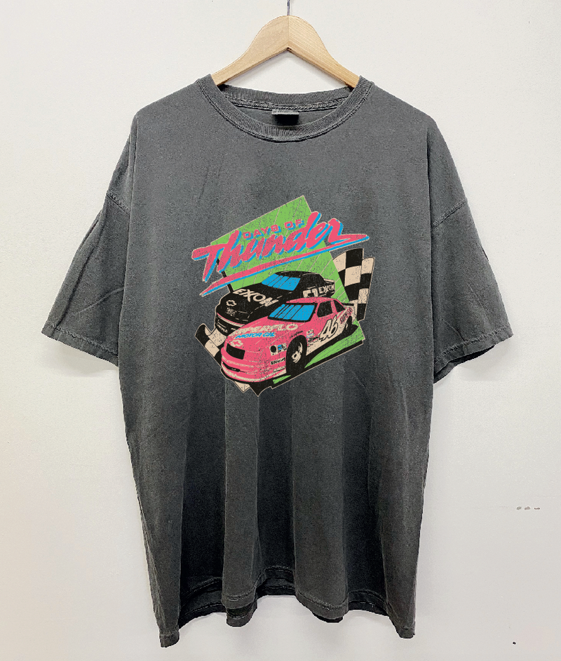 Days of Thunder Faded Black Tee