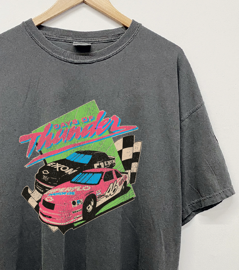 Days of Thunder Faded Black Tee