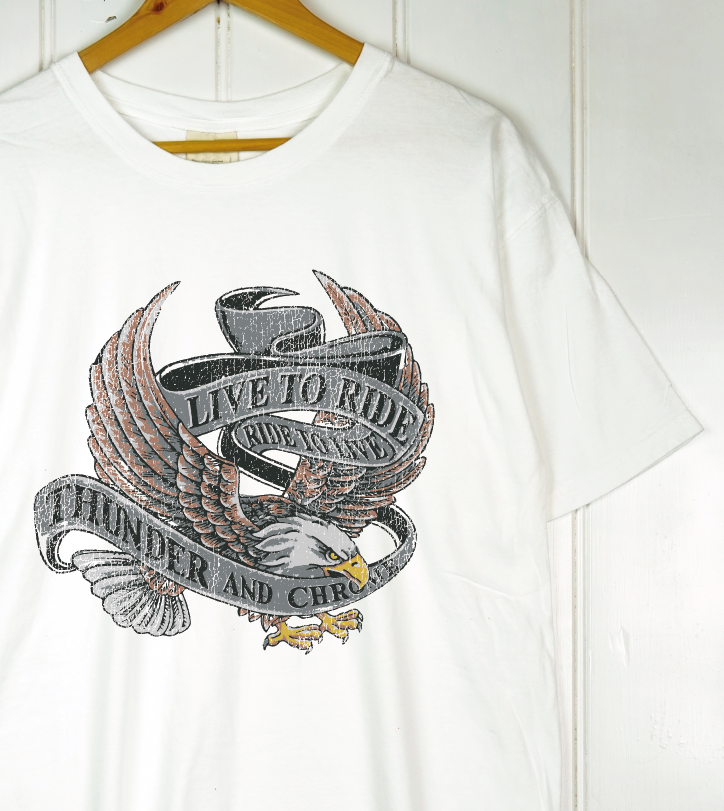 Live to Ride White Tee