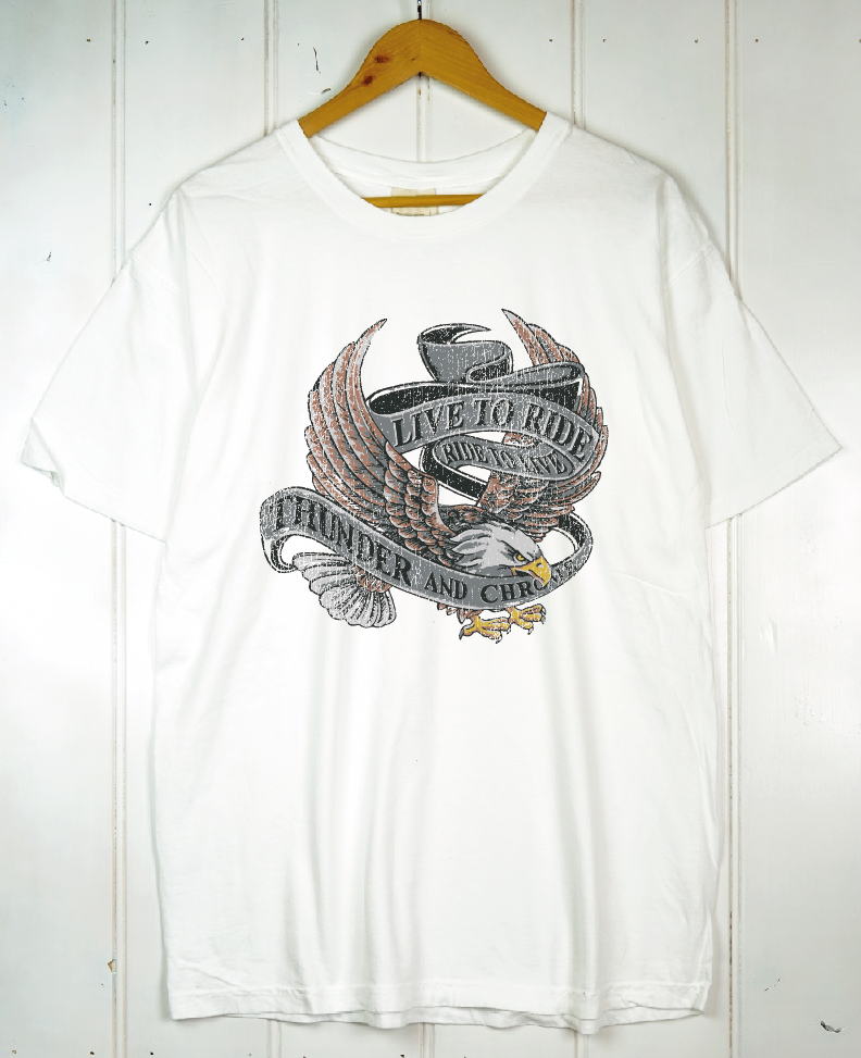 Live to Ride White Tee