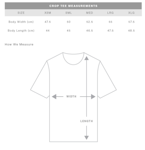 Top Stuff Brunswick Heads Ladies Crop Tee