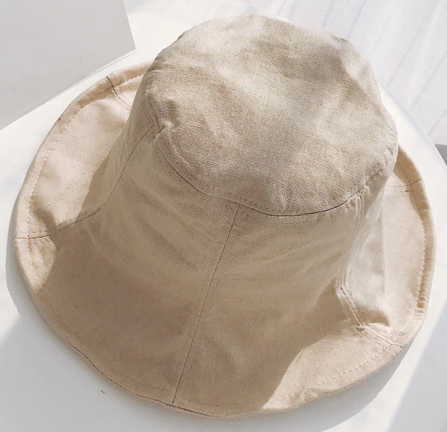Linen Blend Bucket Hat - Natural