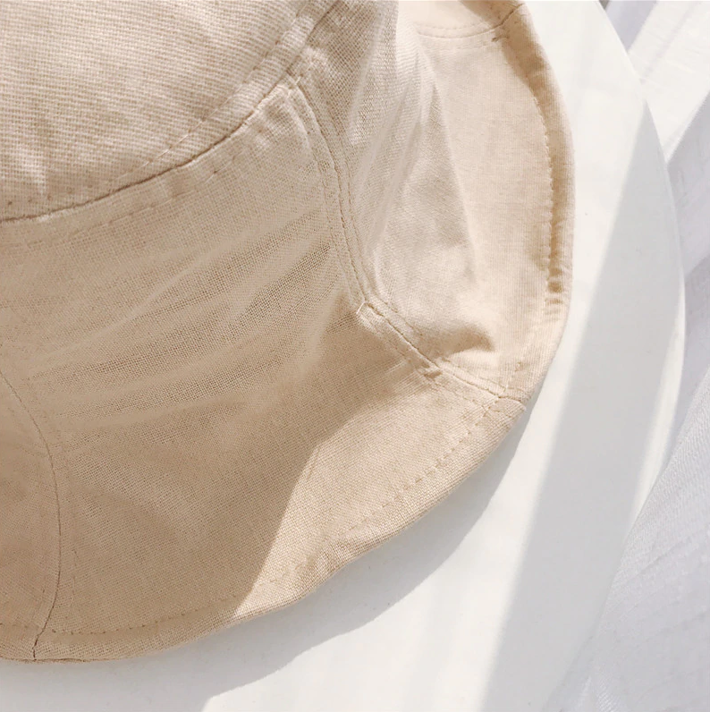Linen Blend Bucket Hat - Natural