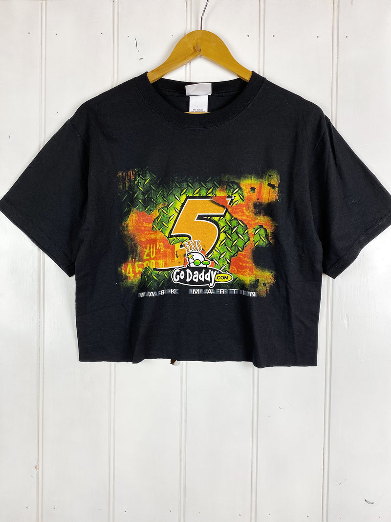 Preloved Nascar - Go Mark Martin Black Cropped Tee - Medium
