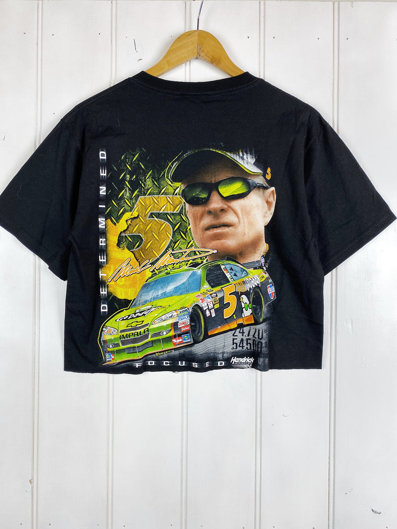 Preloved Nascar - Go Mark Martin Black Cropped Tee - Medium