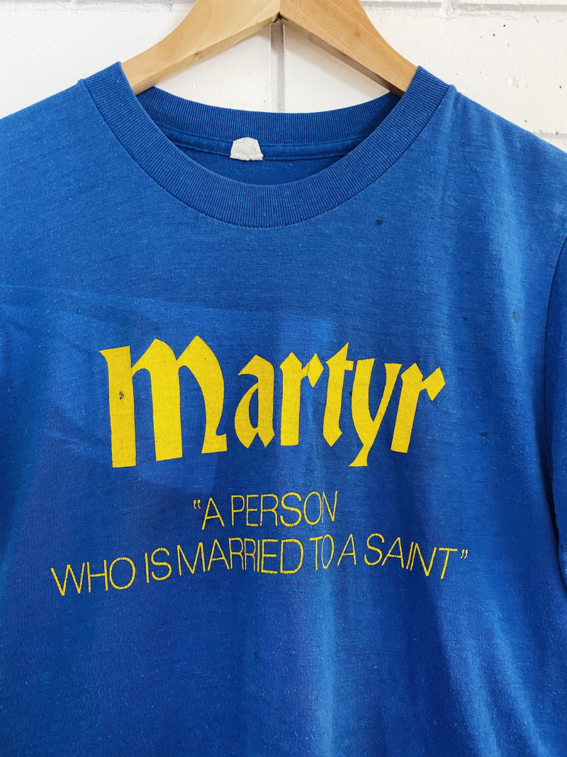 Vintage Tourist Tee - Martyr Blue Tee - Small