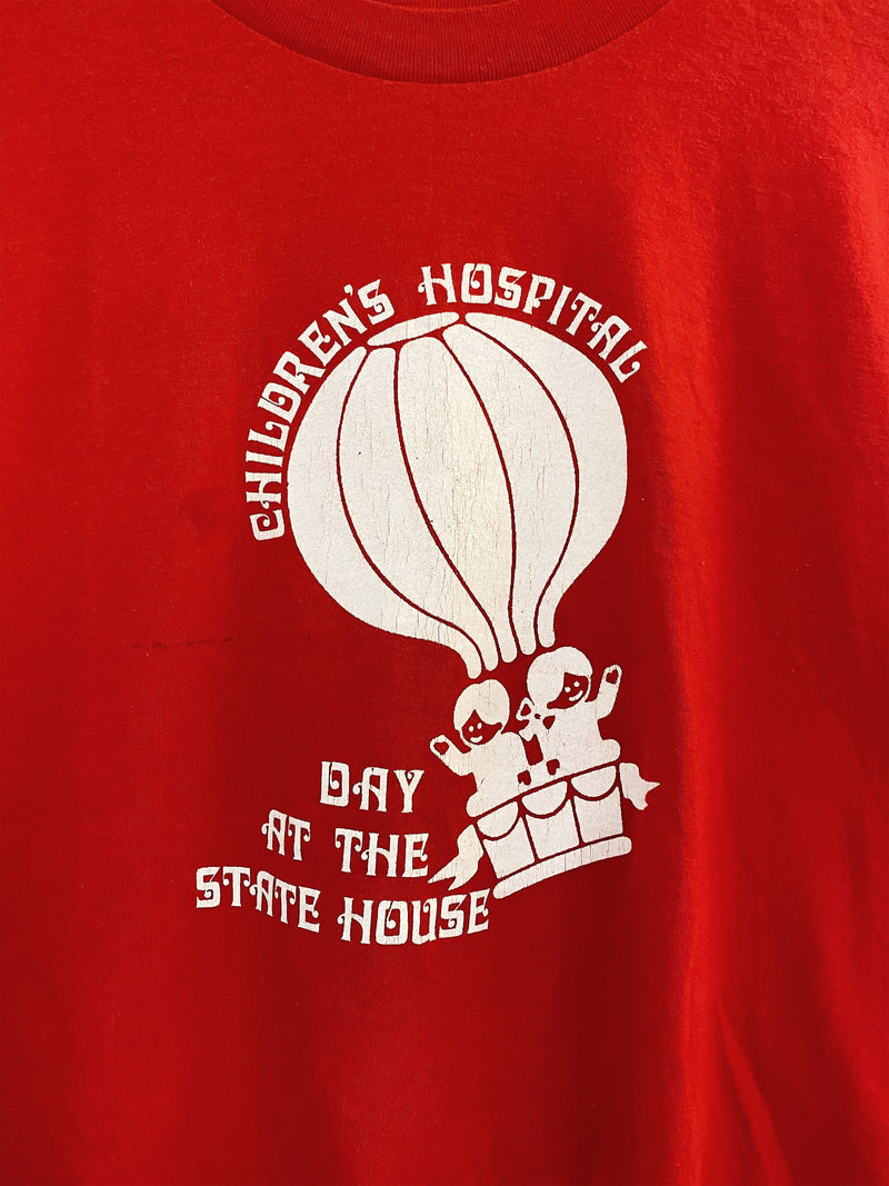 Vintage 50/50 Children's Hospital Cropped Red Tee - Small