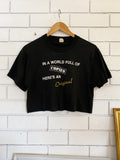 Vintage 50/50 - Copies and Originals Black Cropped Tee - Small