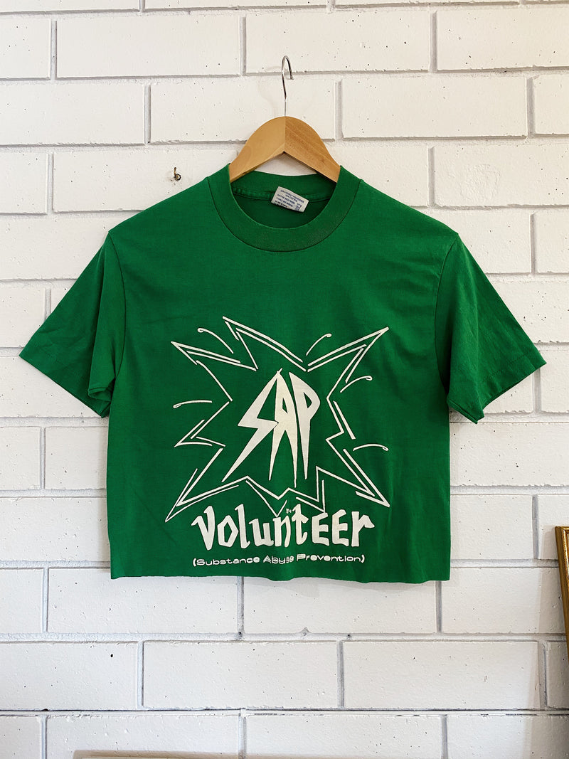 Vintage 50/50 - SAP Volunteer Green Cropped Tee - Medium