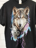 Vintage Animals - Lightning Wolf Black Tee - Large