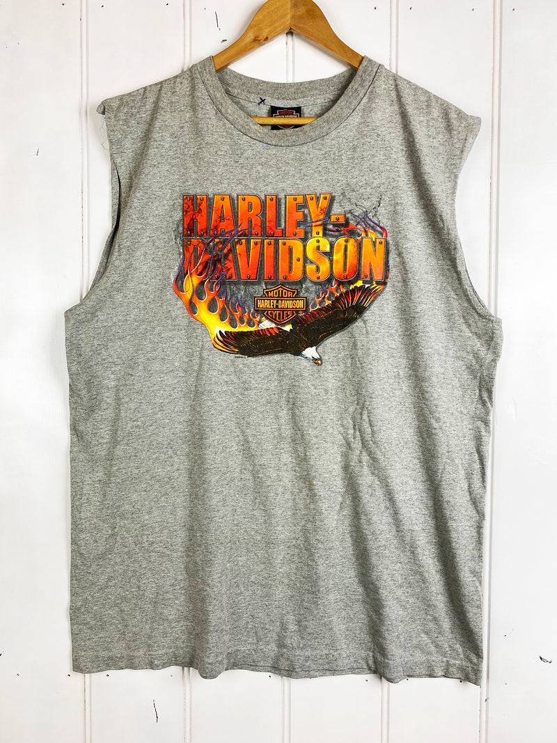 Vintage Harley - Kuwait Grey Muscle  Tee - XLarge