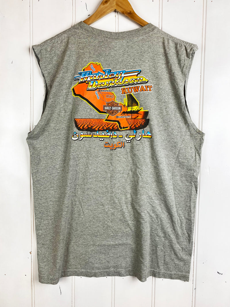 Vintage Harley - Kuwait Grey Muscle  Tee - XLarge