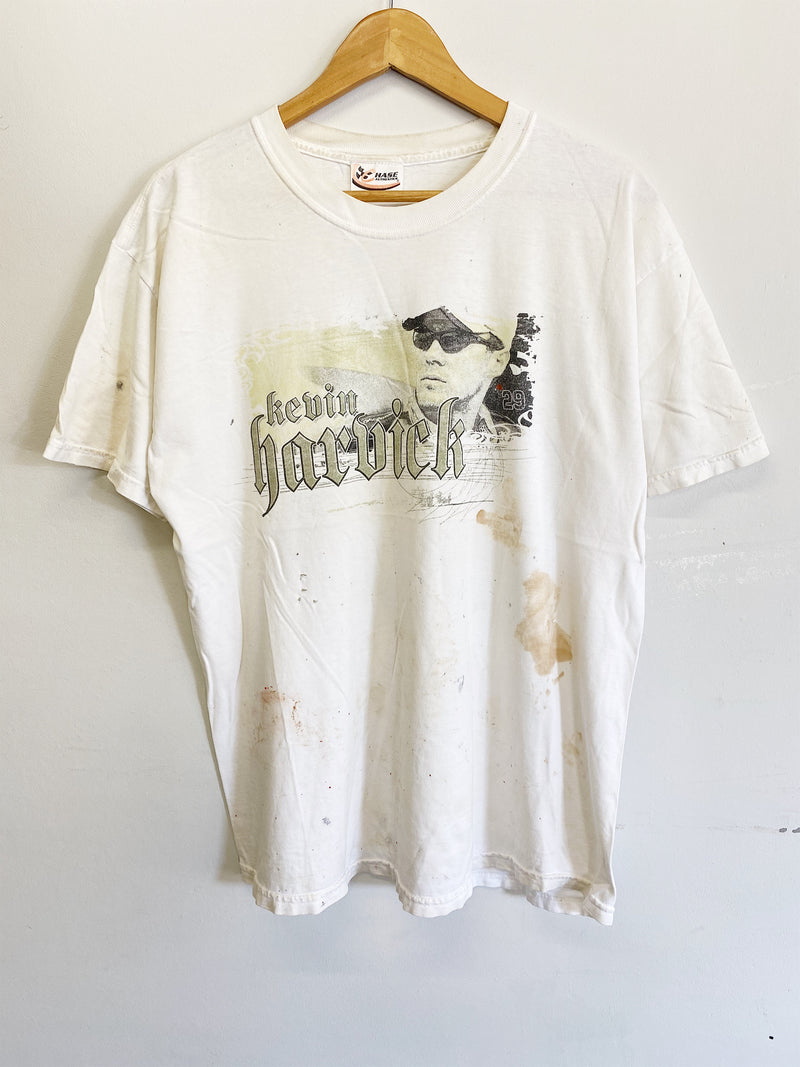 Vintage Nascar - Chase Harvick Trashed White Tee - Large