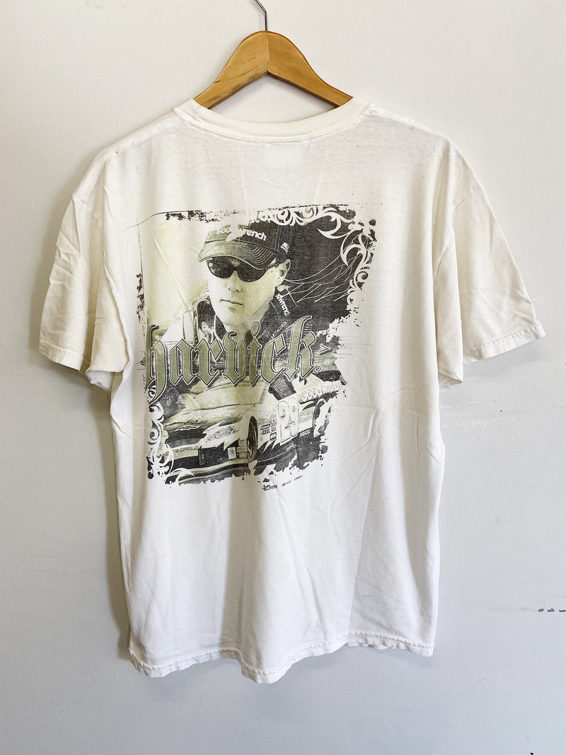 Vintage Nascar - Chase Harvick Trashed White Tee - Large