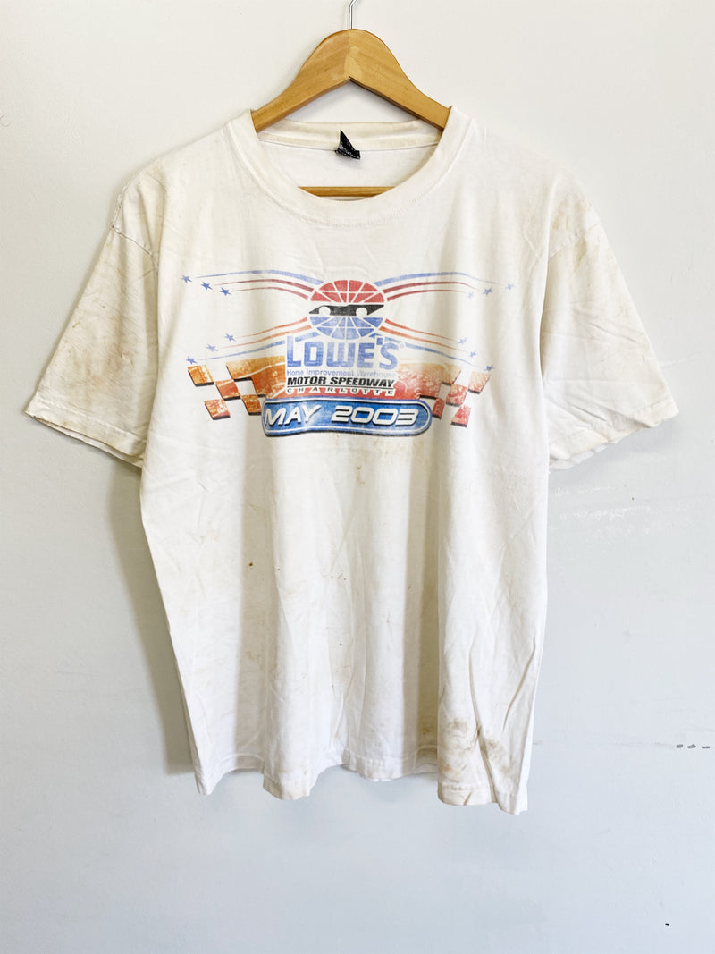 Vintage Nascar - 2003 Month of Speed Trashed White Tee - Large