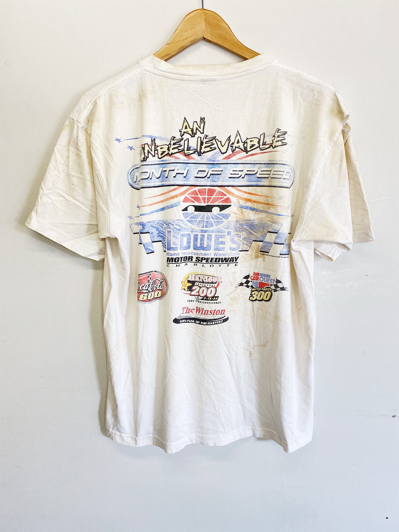 Vintage Nascar - 2003 Month of Speed Trashed White Tee - Large