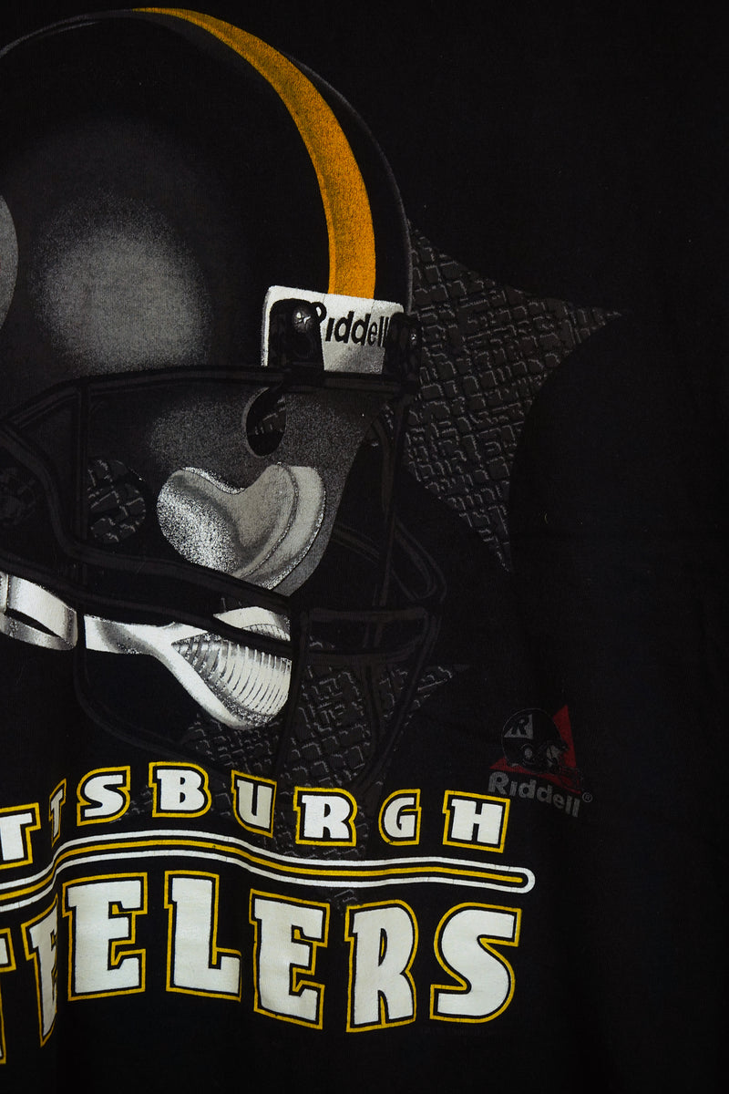 Vintage 90s Pittsburgh Steelers Tee Shirt Black Football 