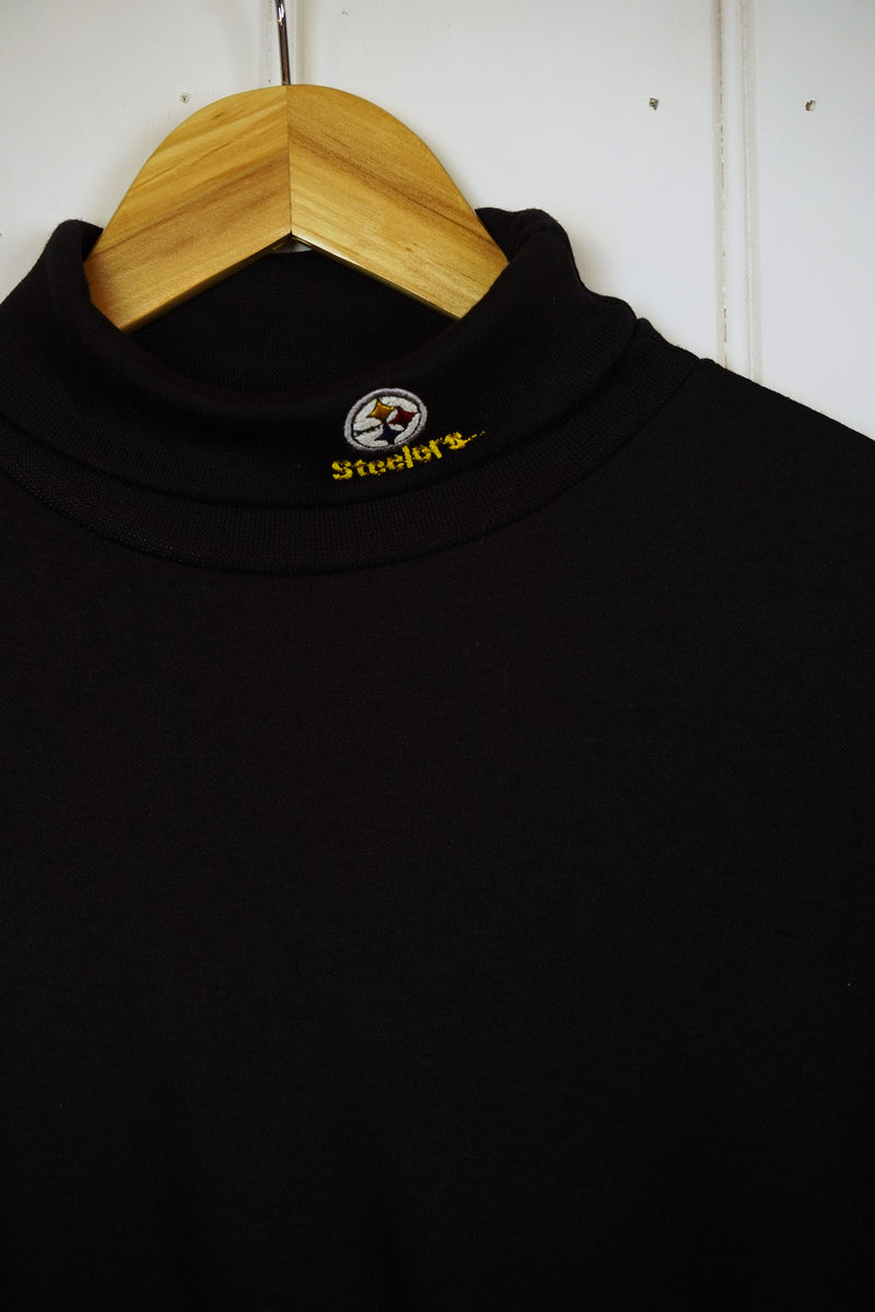 Vintage Sports - Logo Pittsburgh Steelers Faded Black Tee - Medium